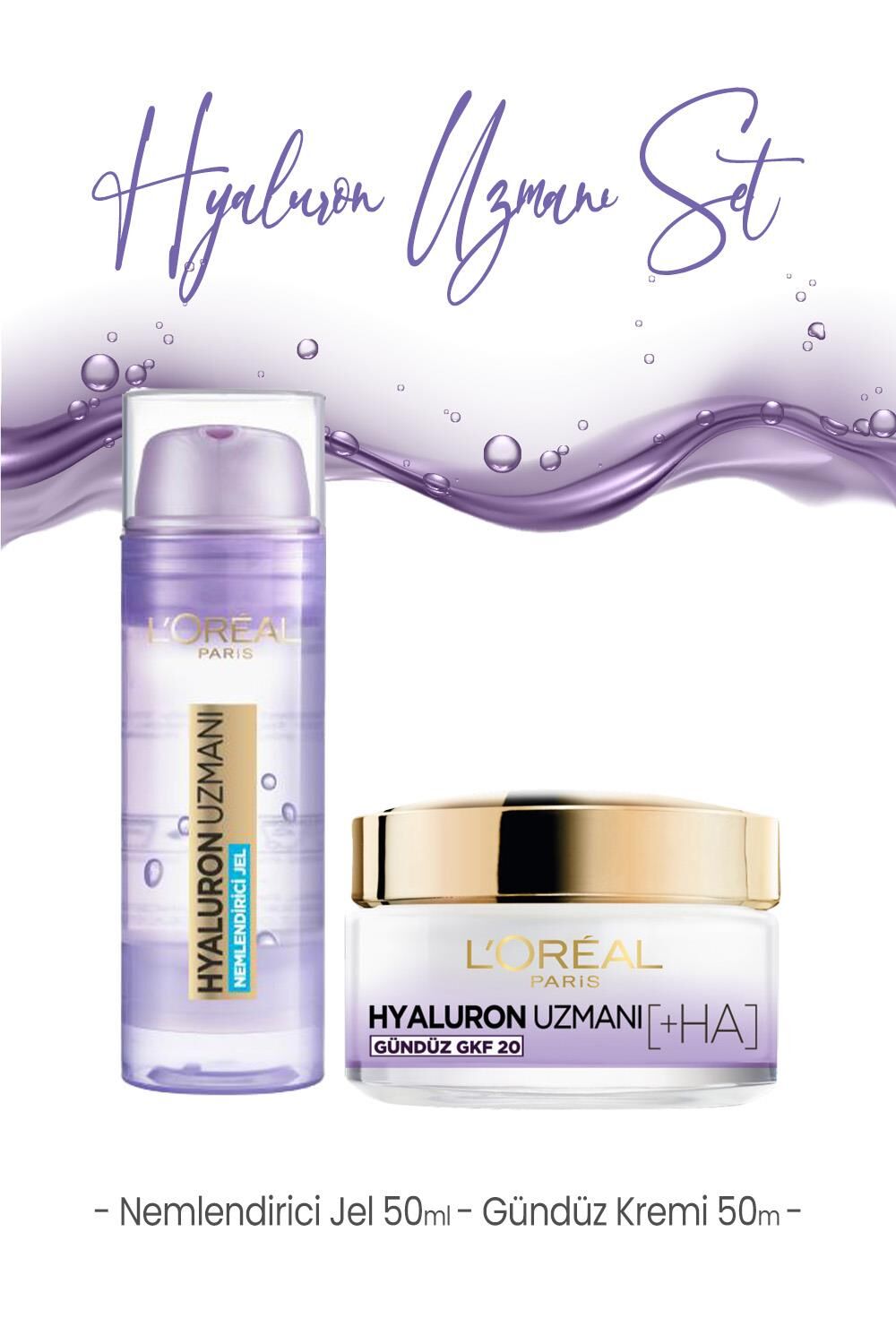 Loreal Paris Hyaluron Uzmanı Nemlendirici Jel 50 ml ve Gündüz Kremi 50 ml