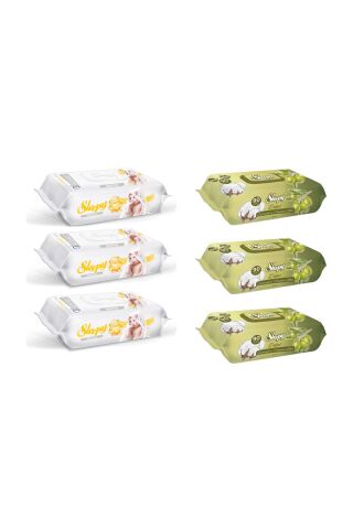 Sleepy Sensitive Islak Havlu 90'Lı 3 Adet + Zeytinyağlı 90'lı 3 Adet