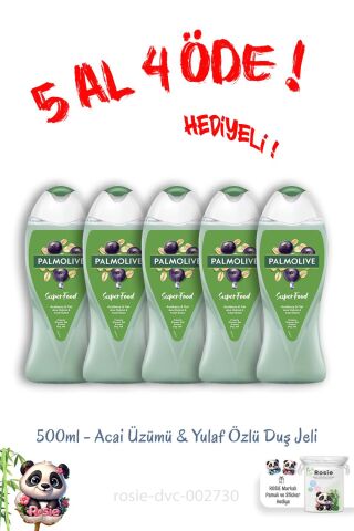 Duş Jeli Superfood Acai Üzümü & Yulaf 500 ml 5 Al 4 Öde ve Rosie