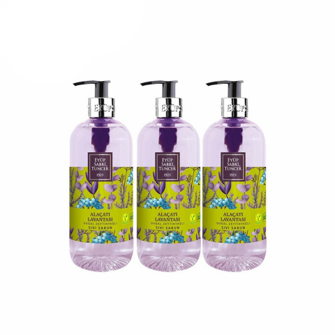Düvenci Toptan Eyüp Sabri Tuncer Alaçatı Lavantası Sıvı Sabun Seti 500 ml 3' lü Paket
