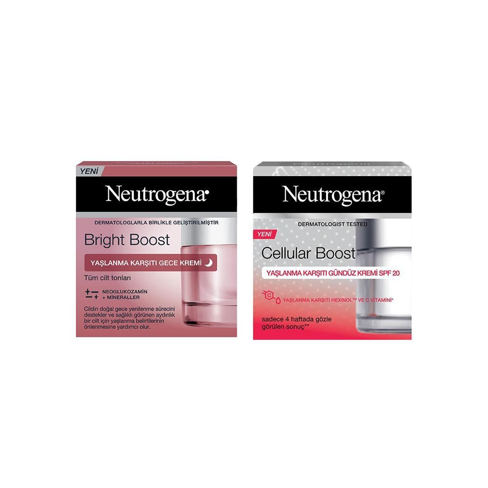 Neutrogena Bright Boost Gece Kremi 50 ml ve Cellular Boost Gündüz Kremi 50 ml