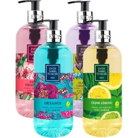 Eyüp Sabri Tuncer Sıvı Sabun Seti 4 x 500 ml (Alaçatı, Japon Kiraz, Okyanus ve Çeşme Limonu)