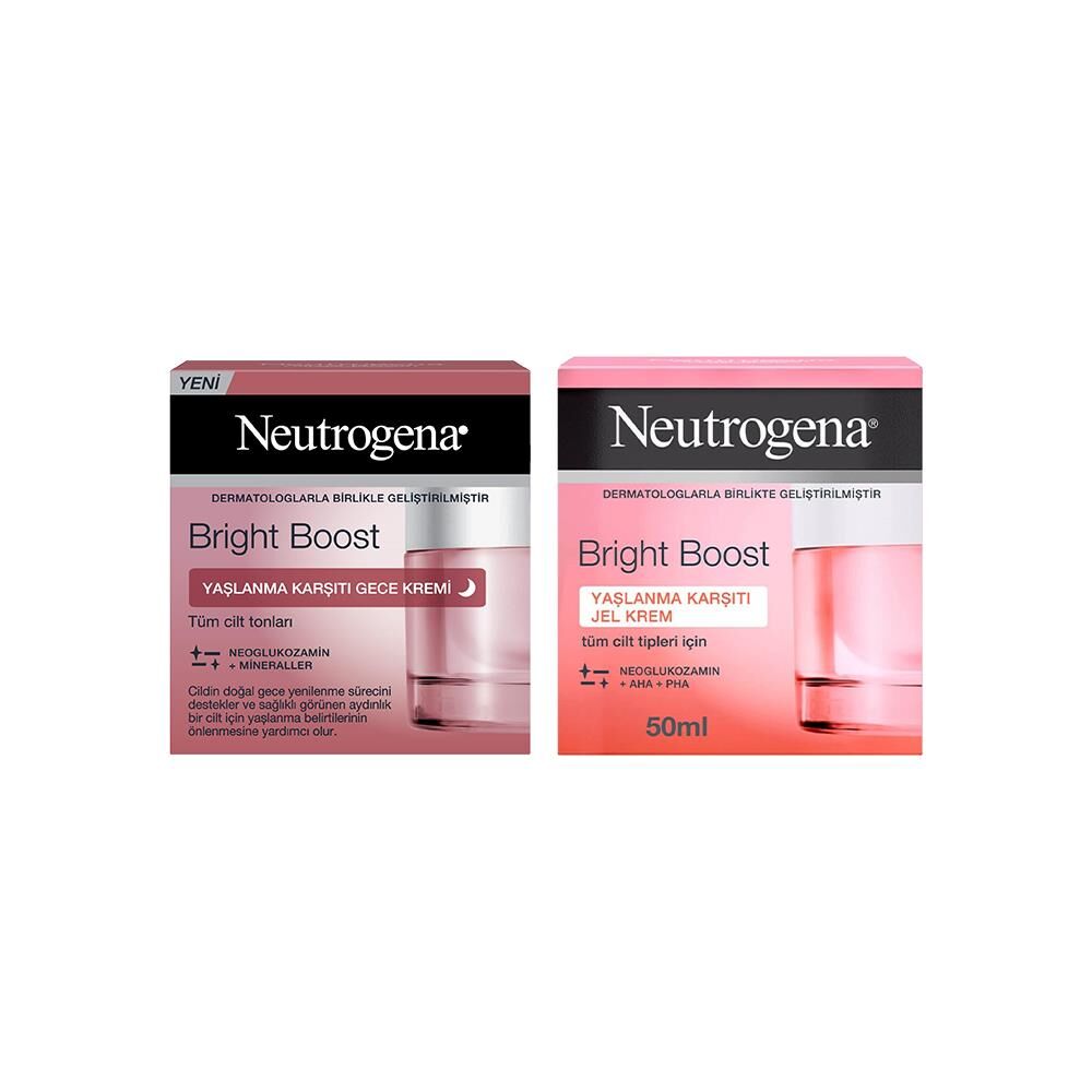 Neutrogena Bright Boost Yaşlanma Karşıtı Gece Kremi 50 ml ve Jel Krem 50 ml
