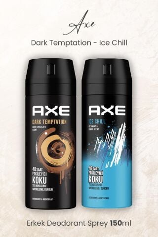 Axe Erkek Deodorant Sprey Dark Temptation ve Ice Chill 150 ml