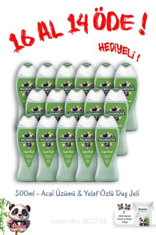16 Al 14 Öde Duş Jeli Superfood Acai Üzümü & Yulaf 500 ml ve Rosie