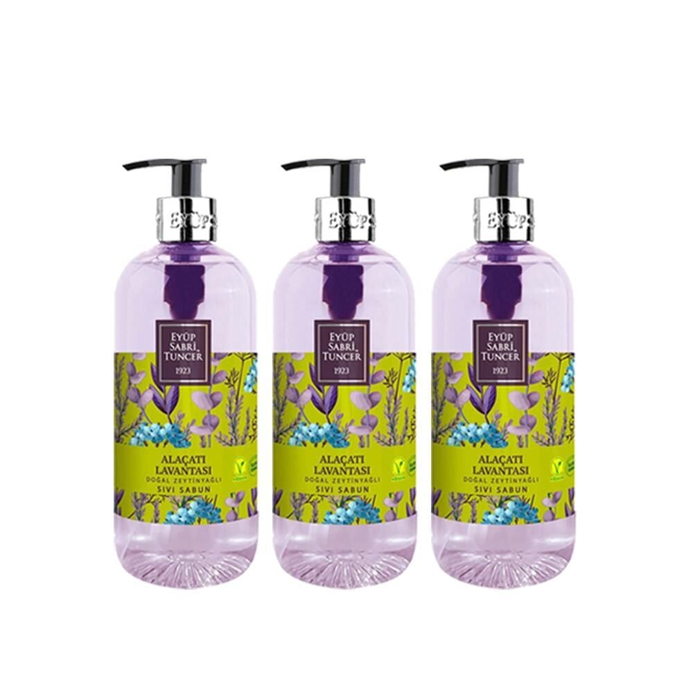 Eyüp Sabri Tuncer Alaçatı Lavantası Doğal Zeytinyağlı Sıvı Sabun 500 ml X 3 Adet