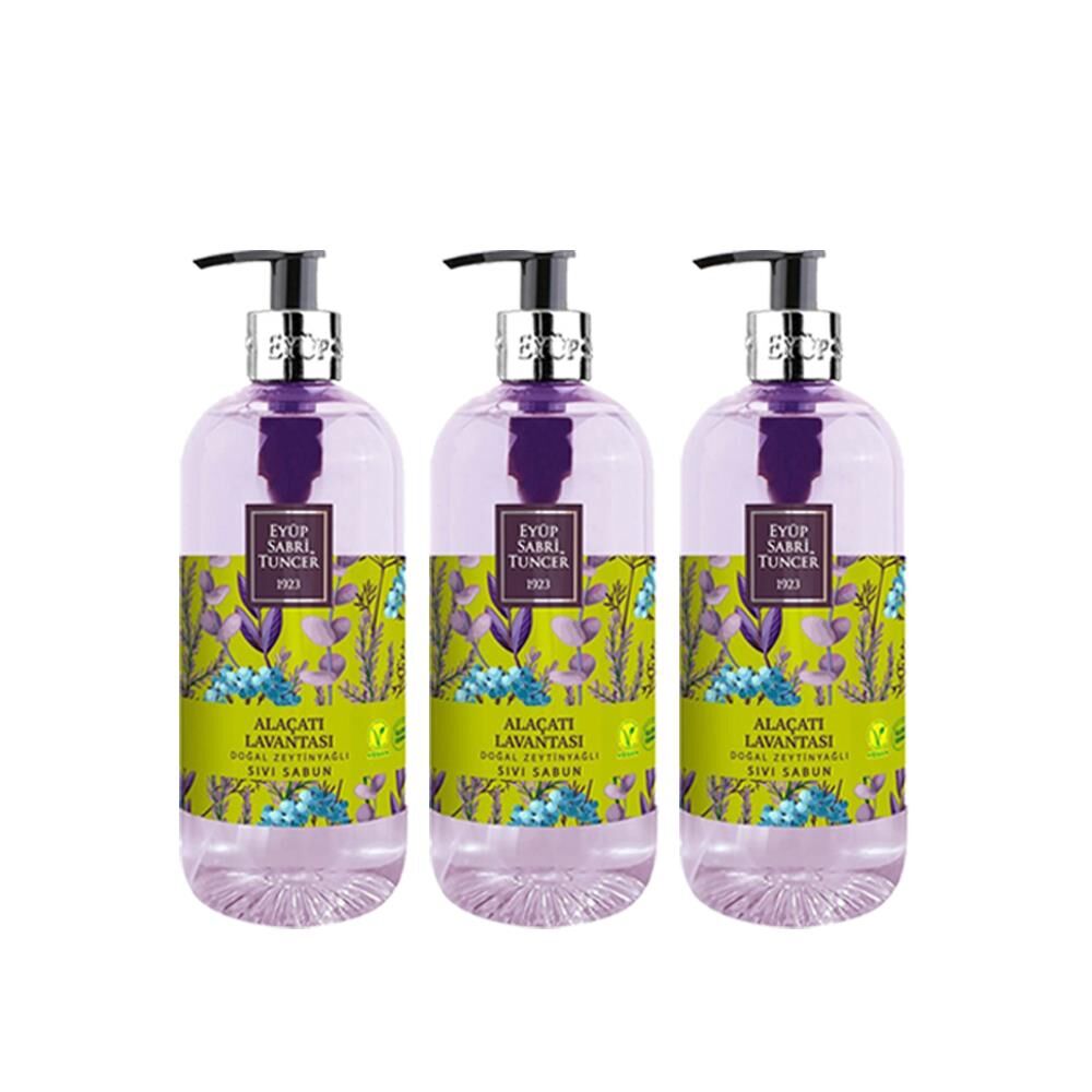 Eyüp Sabri Tuncer Alaçatı Lavantası Doğal Zeytinyağlı Sıvı Sabun 500 ml X 3 Adet