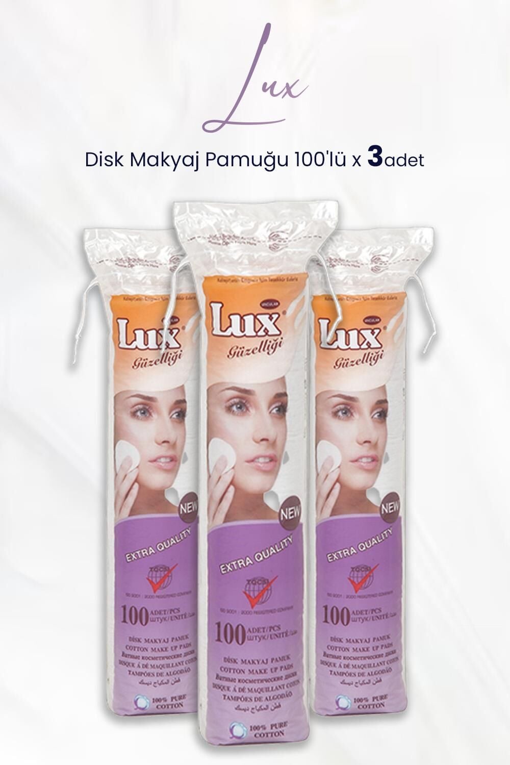 Lux Disk Makyaj Pamuğu 100'lü x 3 Adet
