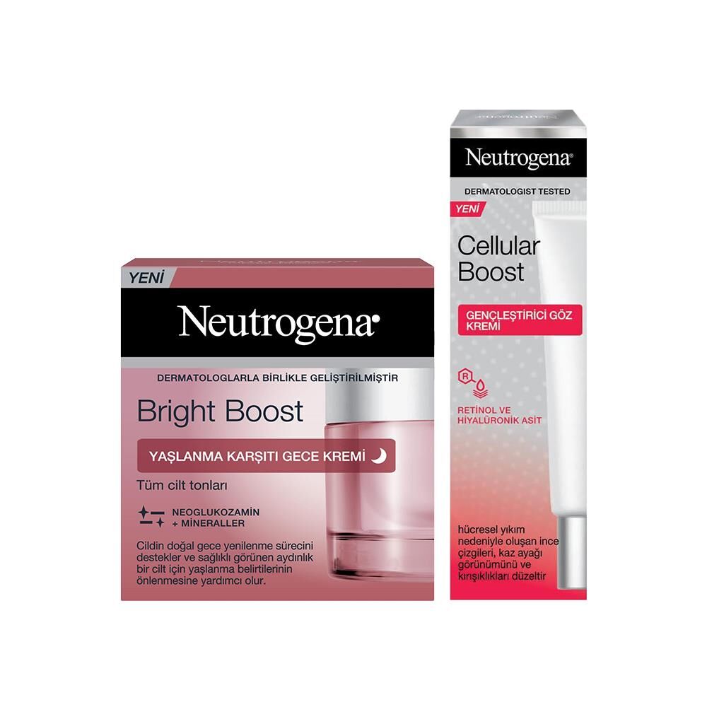 Neutrogena Bright Boost Gece Kremi 50 ml ve Cellular Boost Göz Kremi 15 ml