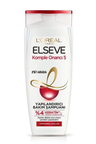Elseve L'Oréal Paris  Komple Onarıcı 5 Yapılandırıcı Bakım Şampuanı 2'si 1 Arada 450 ml 6 Adet