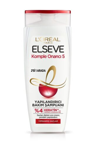Elseve L'Oréal Paris  Komple Onarıcı 5 Yapılandırıcı Bakım Şampuanı 2'si 1 Arada 450 ml 6 Adet