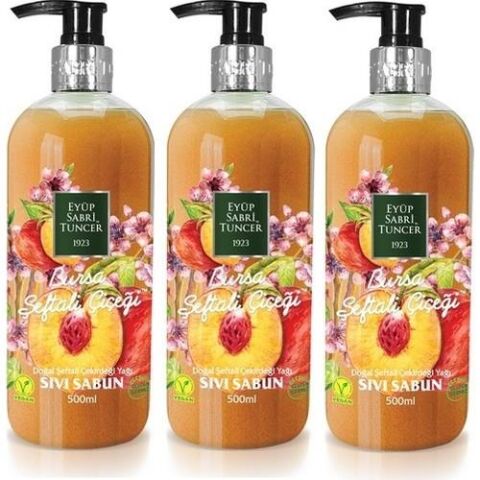 Eyüp Sabri Tuncer Bursa Şeftali Çiçeği Sıvı Sabun 500 ml x 3