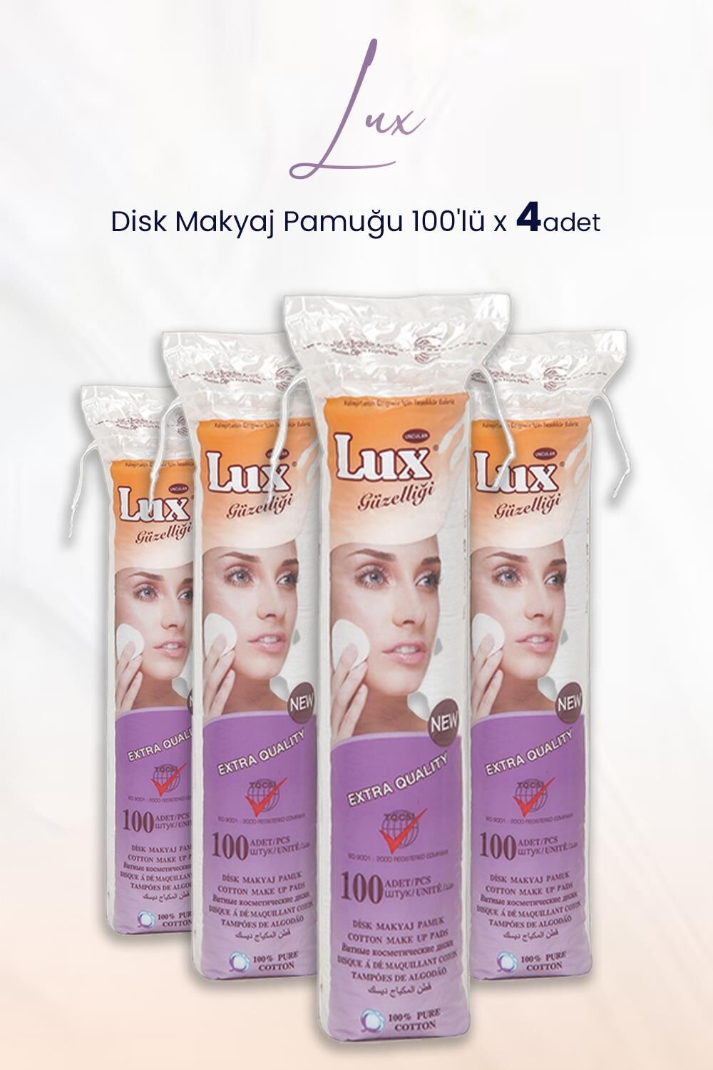 Lux Disk Makyaj Pamuğu 100'lü x 4 Adet