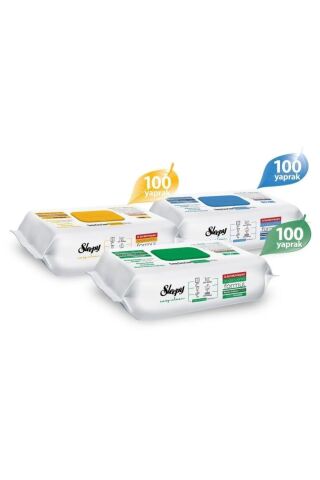 Easy Clean Beyaz Sabun Katkılı+Çamaşır Suyu Katkılı+Arap Sabunu Katkılı 3X100 (300 Yaprak)