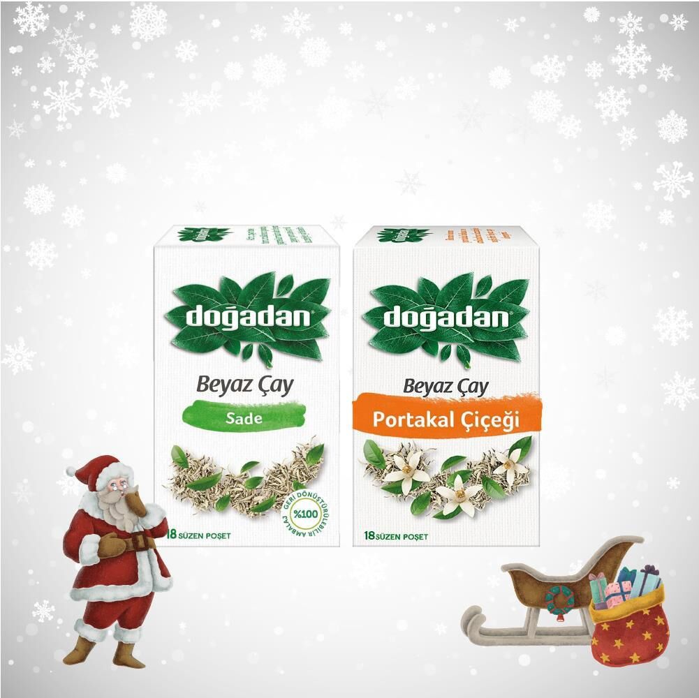 Doğadan Yılbaşı Paketi Beyaz Çay Sade 18' li ve Portakal Çiçeği 20' li
