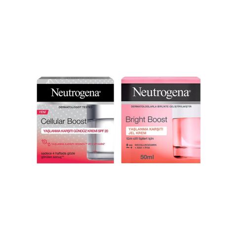 Neutrogena Cellular Boost Gündüz Kremi 50 ml ve Bright Boost Jel Krem 50 ml
