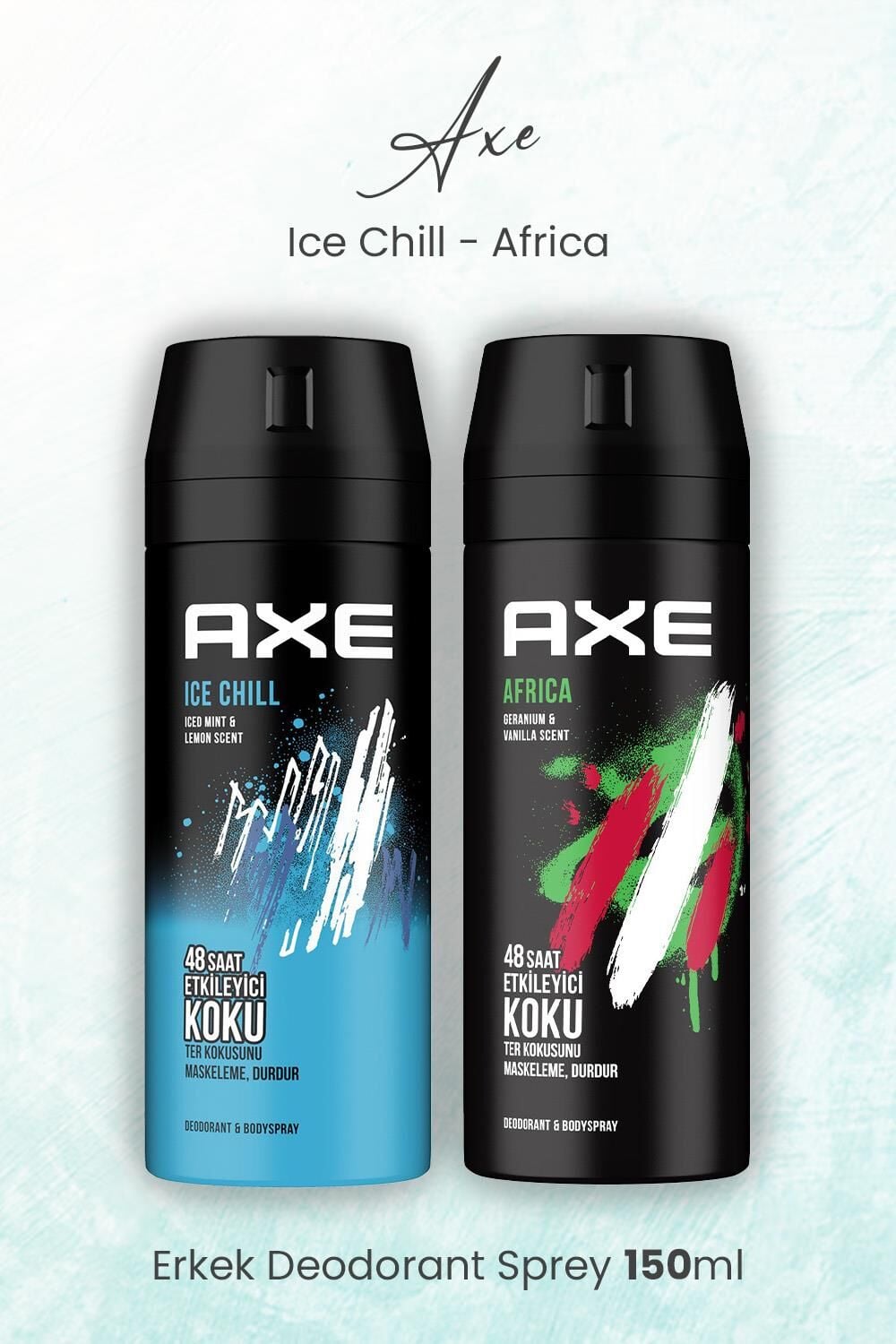 Axe Erkek Deodorant Sprey Ice Chill ve Africa 150 ml