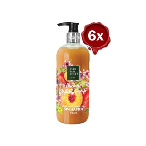 Eyüp Sabri Tuncer Bursa Şeftali Çiçeği Sıvı Sabun 500 ml x 6