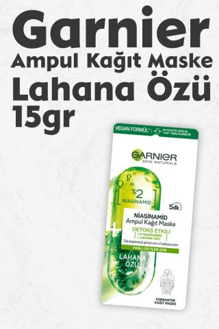 Garnier Ampul Kağıt Maske Niacinamide Lahana Özü 15 gr