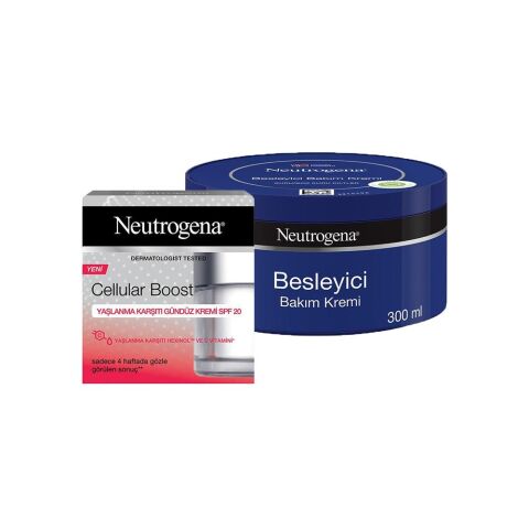 Neutrogena Cellular Boost Gündüz Kremi 50 ml ve Besleyici Bakım Kremi 300 ml