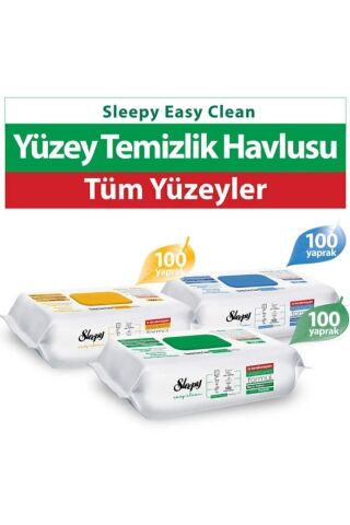 Easy Clean 3'lü Beyaz Sabun & Çamaşır Suyu & Arap Sabunu Katkılı Yüzey Temizlik Havlusu