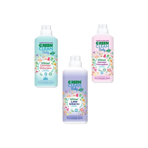 Green Clean Baby Çamaşır Yumuşatıcısı, Deterjanı ve Leke Çıkarıcı 1 lt