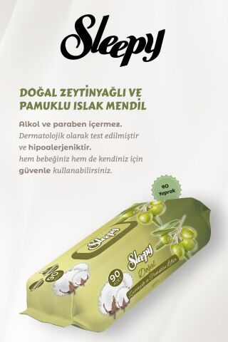 Sleepy Doğal 20 AL 18 ÖDE Zeytinyağlı ve Pamuklu Islak Havlu 90'lı ve ROSIE
