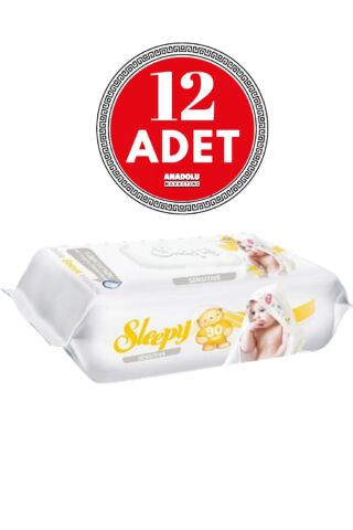 Sleepy Sensitive Islak Mendil 90 Yaprak 12 Adet