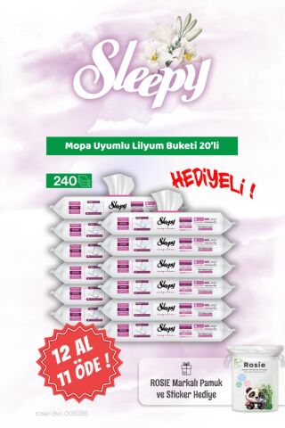 Sleepy 12 AL 11 ÖDE Lilyum Buketi Mopa Uyumlu 20'li ve ROSIE