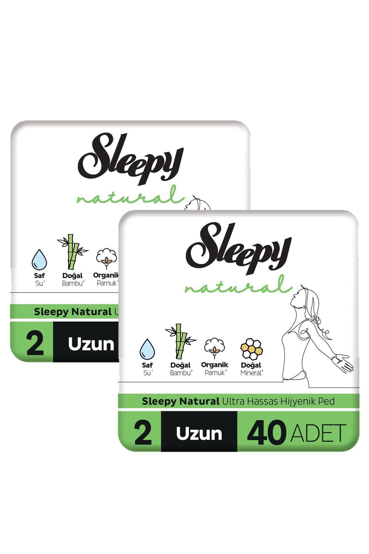 Sleepy Natural Ultra Hassas Hijyenik Ped Uzun 20 Adet