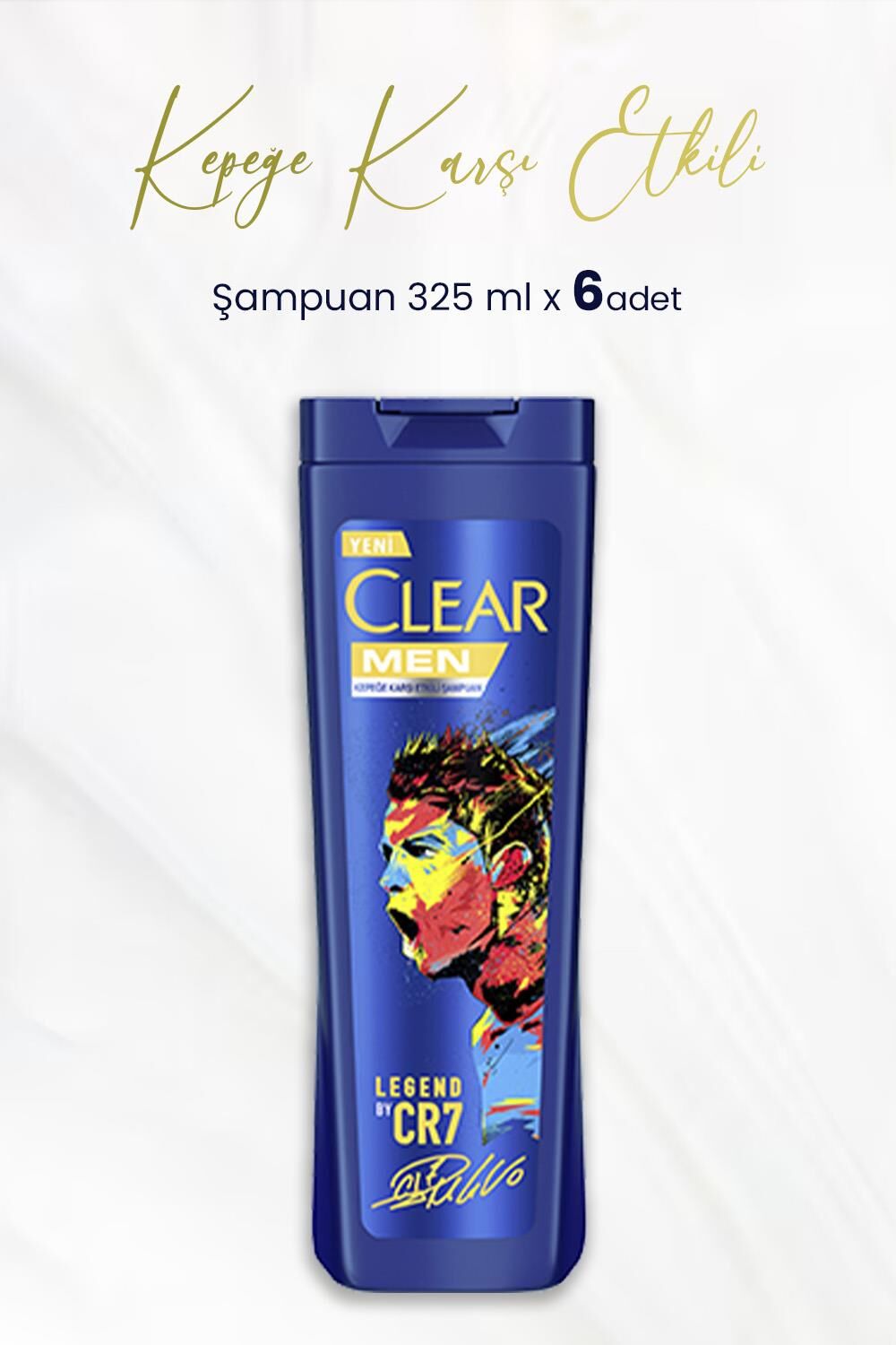 Clear Men Kepeğe Karşı Etkili Şampuan Legend By Cr7 Cristiano Ronaldo 325 ml x 6 Adet