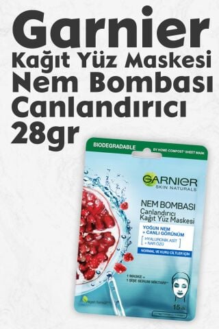Garnier Kağıt Yüz Maskesi Nem Bombası Canlandırıcı 28 gr