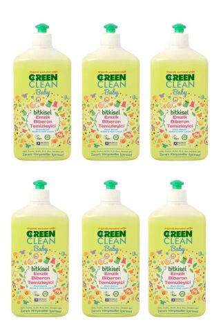 U green Clean Baby Bitkisel Biberon Emzik Temizleyici 500 ml x 6 Adet