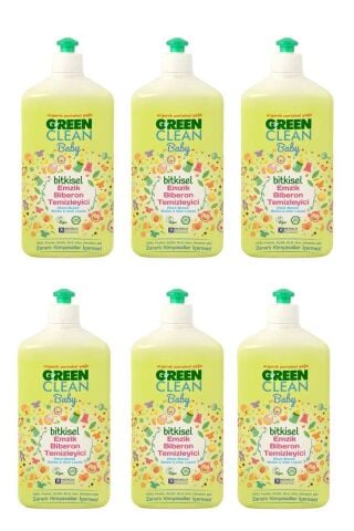 U green Clean Baby Bitkisel Biberon Emzik Temizleyici 500 ml x 6 Adet