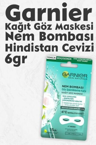 Garnier Kağıt Göz Maskesi Nem Bombası Hindistan Cevizi 6 gr