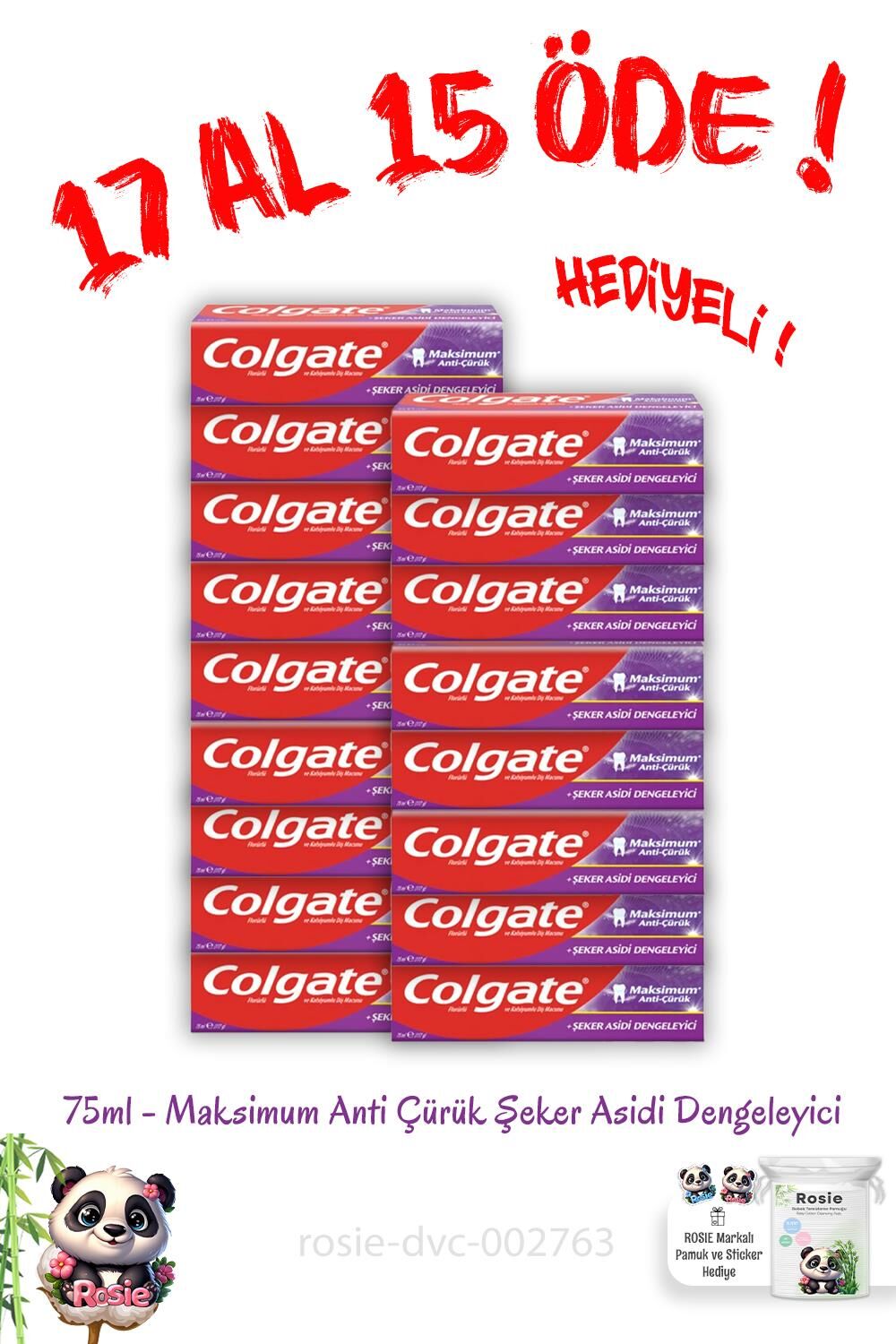 17 Al 15 Öde Maksimum Anti Çürük Şeker Asidi Dengeleyici Diş Macunu 75 ml