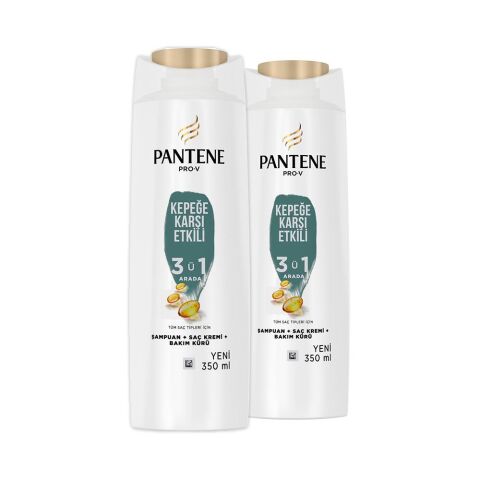 Pantene Şampuan Pro-V Kepeğe Karşı 3'ü 1 Arada 350 ml x 2