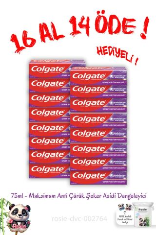 16 Al 14 Öde Maksimum Anti Çürük Şeker Asidi Dengeleyici Diş Macunu 75 ml