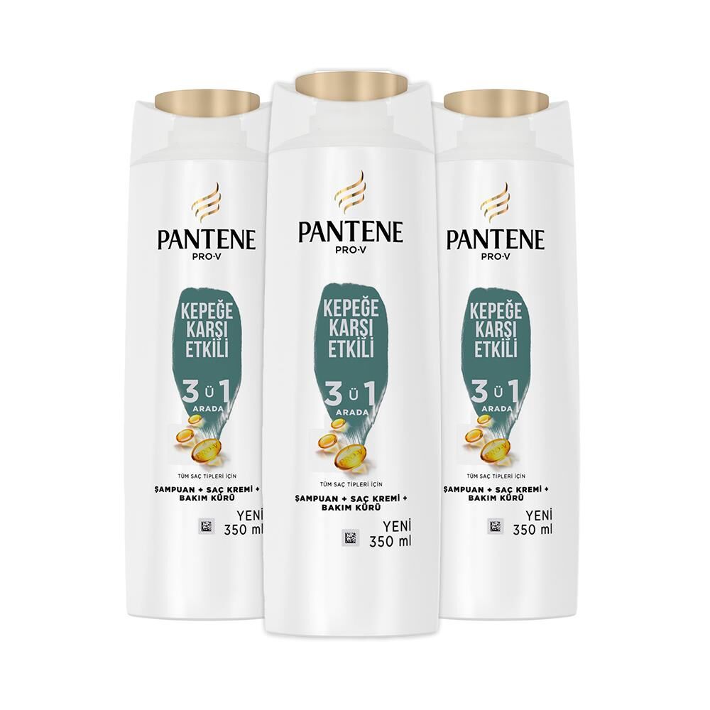 Pantene Şampuan Pro-V Kepeğe Karşı 3'ü 1 Arada 350 ml x 3