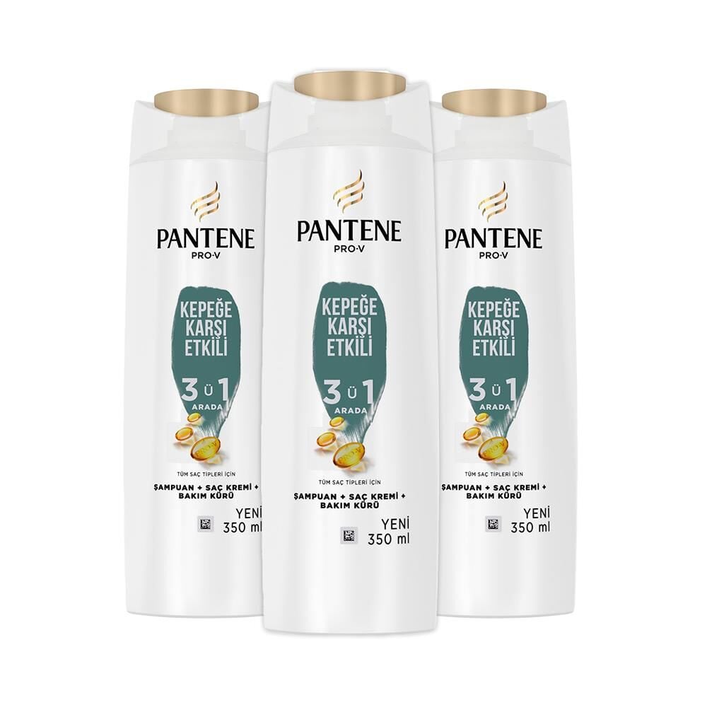 Pantene Şampuan Pro-V Kepeğe Karşı 3'ü 1 Arada 350 ml x 3