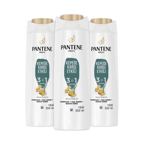 Pantene Şampuan Pro-V Kepeğe Karşı 3'ü 1 Arada 350 ml x 3