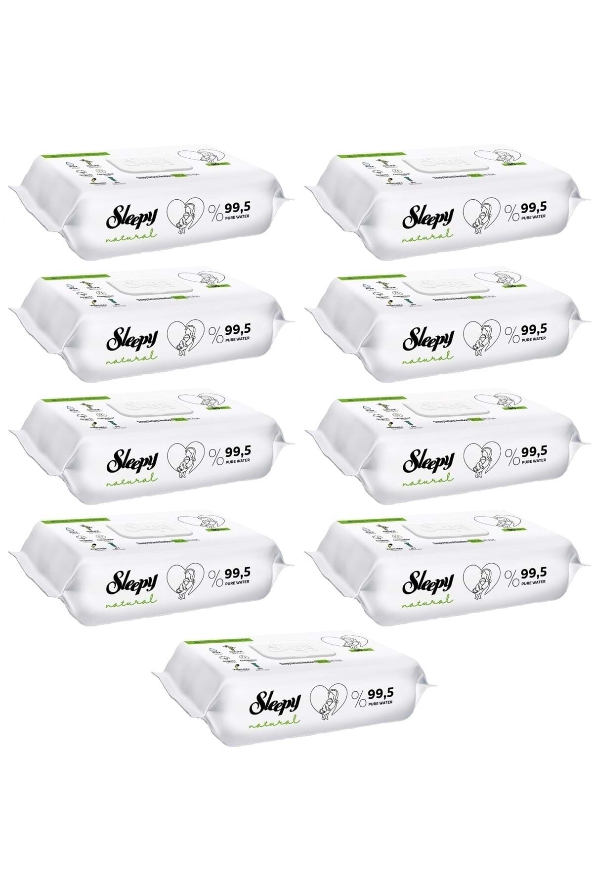 Sleepy Natural Yenidoğan Islak Mendili 90'lı Toplam 9 Paket