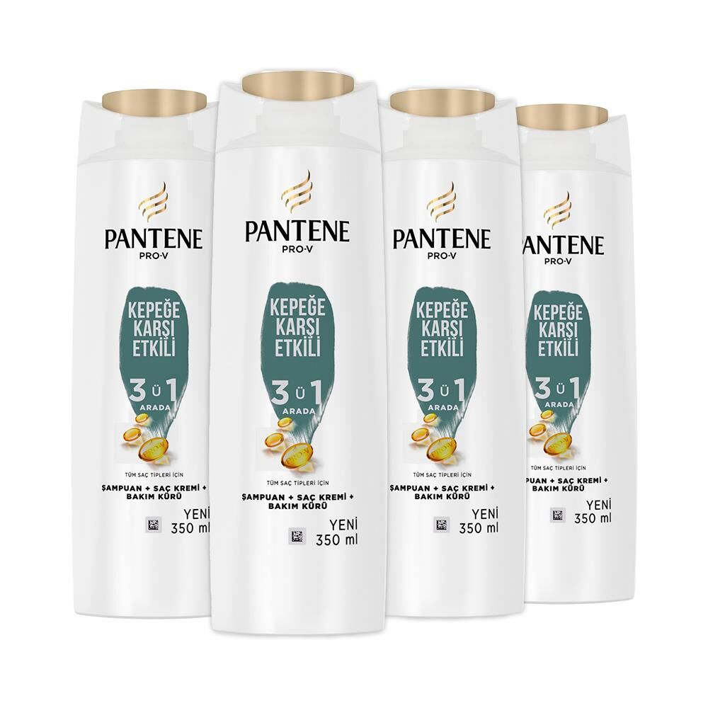 Pantene Şampuan Pro-V Kepeğe Karşı 3'ü 1 Arada 350 ml x 4