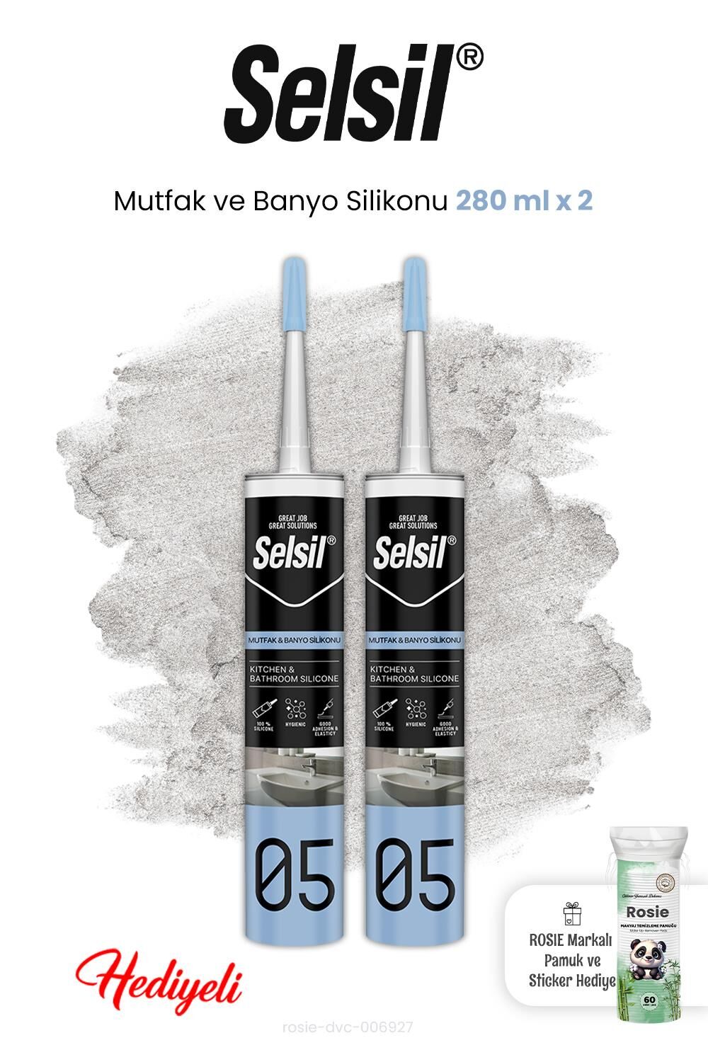 2 x 280 ml Mutfak ve Banyo Silikonu ve Rosie