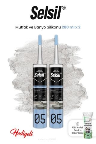 2 x 280 ml Mutfak ve Banyo Silikonu ve Rosie