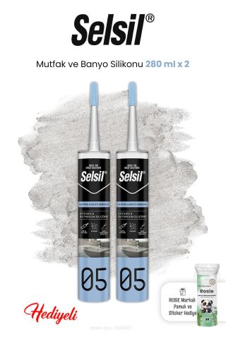 2 x 280 ml Mutfak ve Banyo Silikonu ve Rosie