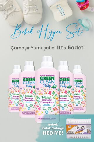 U Green Clean Baby Çamaşır Yumuşatıcı 1 L x 5 Adet ve Hediyeli