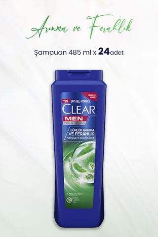 Clear Men Şampuan Günlük Arınma ve Ferahlık 485 ml x 24 Adet