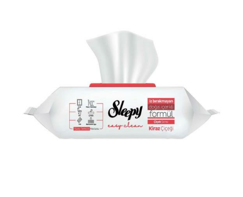 Sleepy Easy Clean Kiraz Çiçeği Yüzey Temizlik Havlusu 100' lü