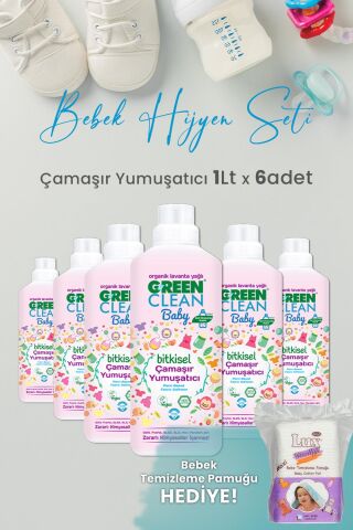 U Green Clean Baby Çamaşır Yumuşatıcı 1 L x 6 Adet ve Hediyeli